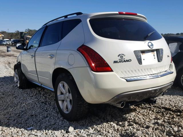 JN8AZ08T56W428830 - 2006 NISSAN MURANO SL WHITE photo 3