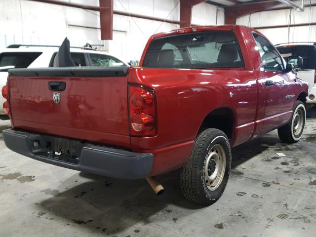 1D7HA16K87J643592 - 2007 DODGE RAM 1500 S RED photo 4