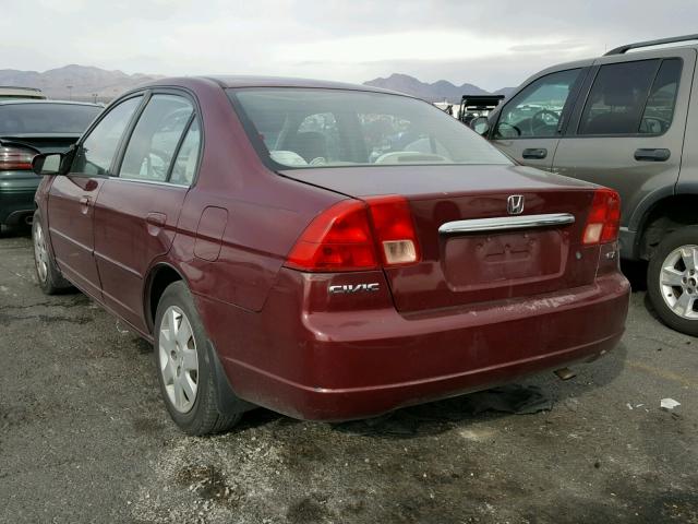 1HGES25792L080113 - 2002 HONDA CIVIC EX RED photo 3