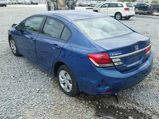 19XFB2F50EE014207 - 2014 HONDA CIVIC LX BLUE photo 3