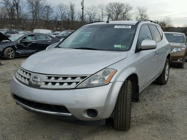 JN8AZ08W27W606902 - 2007 NISSAN MURANO SL SILVER photo 2