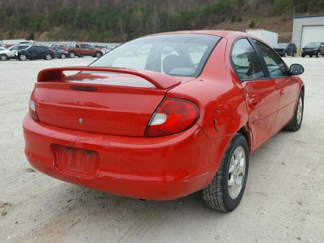 1B3ES56C62D584481 - 2002 DODGE NEON ES RED photo 4