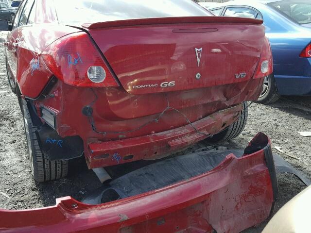 1G2ZG58N674149942 - 2007 PONTIAC G6 BASE RED photo 9