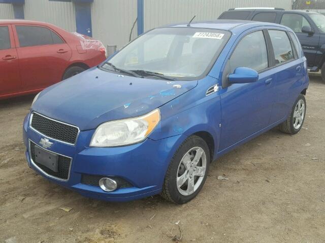 KL1TG66E09B344211 - 2009 CHEVROLET AVEO LT BLUE photo 2