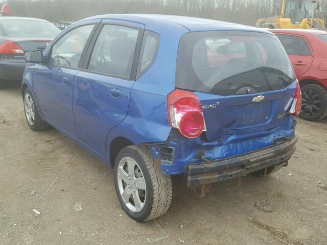 KL1TG66E09B344211 - 2009 CHEVROLET AVEO LT BLUE photo 3