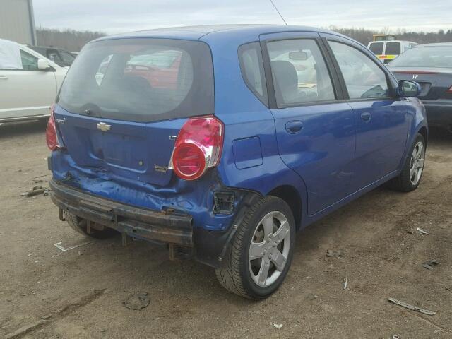 KL1TG66E09B344211 - 2009 CHEVROLET AVEO LT BLUE photo 4