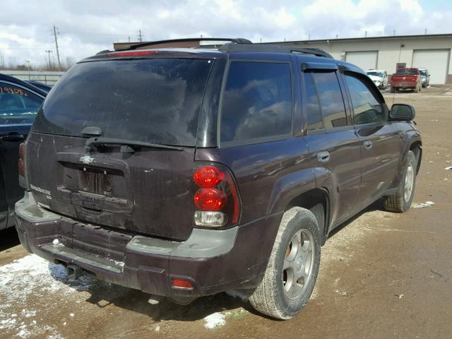 1GNDT13S382141311 - 2008 CHEVROLET TRAILBLAZE BURGUNDY photo 4