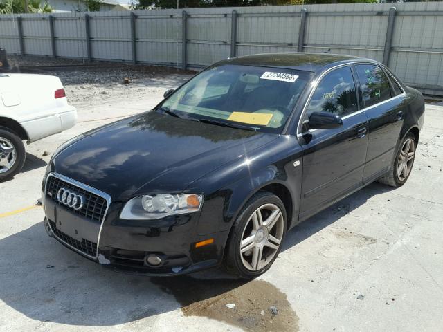 WAUAF78E68A026312 - 2008 AUDI A4 2.0T BLACK photo 2