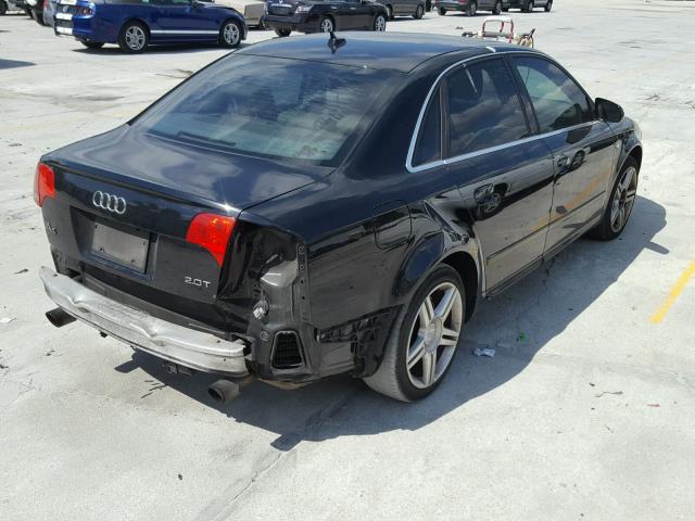 WAUAF78E68A026312 - 2008 AUDI A4 2.0T BLACK photo 4