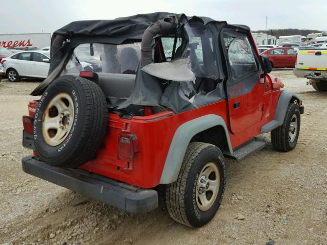 1J4FY29P0VP478152 - 1997 JEEP WRANGLER / RED photo 4