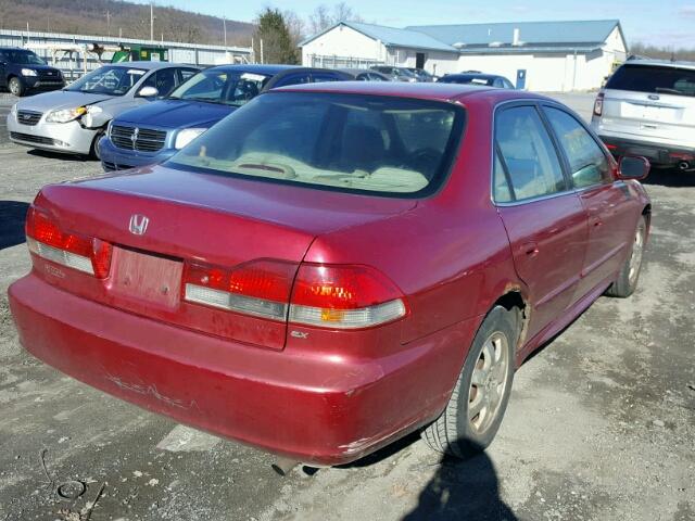 1HGCG66832A120320 - 2002 HONDA ACCORD EX MAROON photo 4