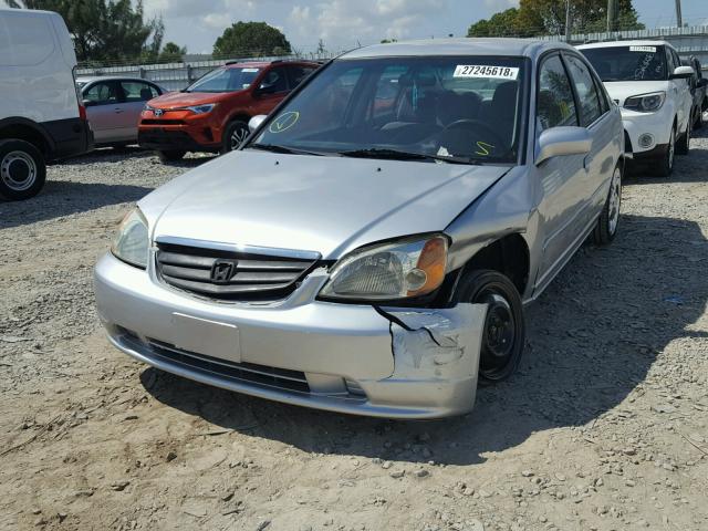 2HGES16602H506221 - 2002 HONDA CIVIC LX SILVER photo 2