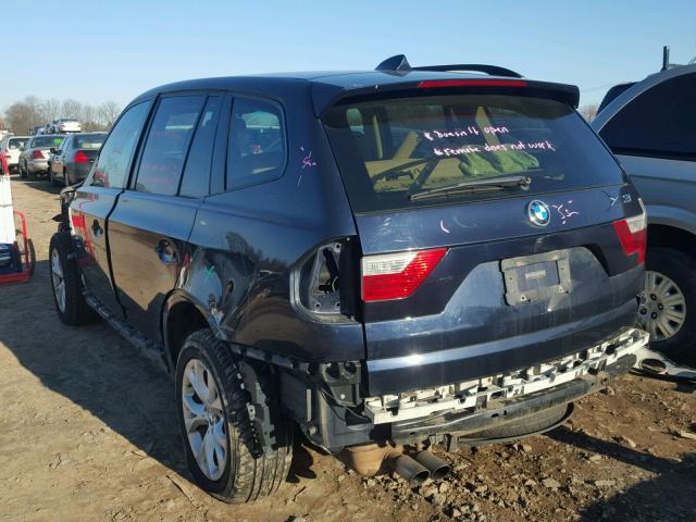 WBXPC9C47AWJ38404 - 2010 BMW X3 XDRIVE3 BLUE photo 3