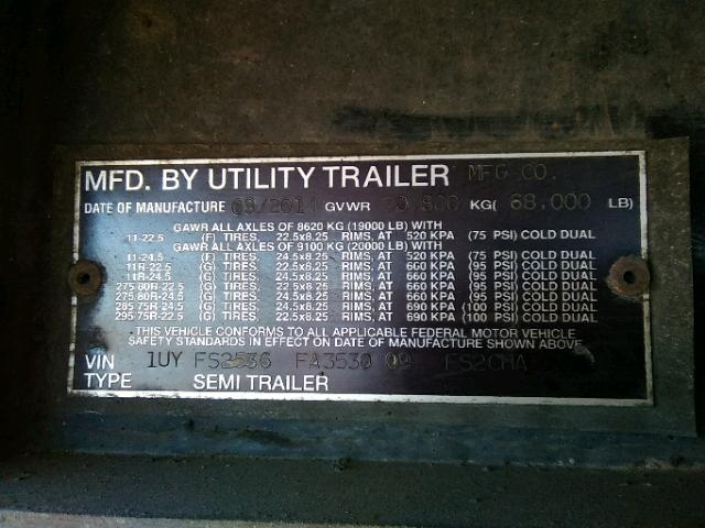 1UYFS2536FA353009 - 2015 UTILIMASTER TRAILER SILVER photo 10