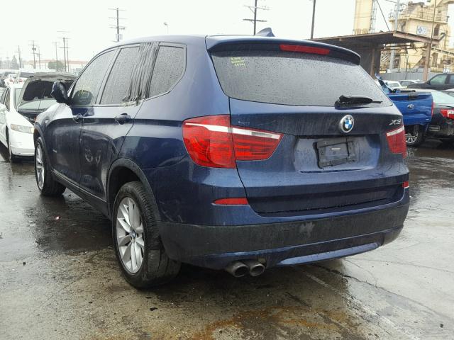 5UXWX9C51D0A20184 - 2013 BMW X3 XDRIVE2 BLUE photo 3