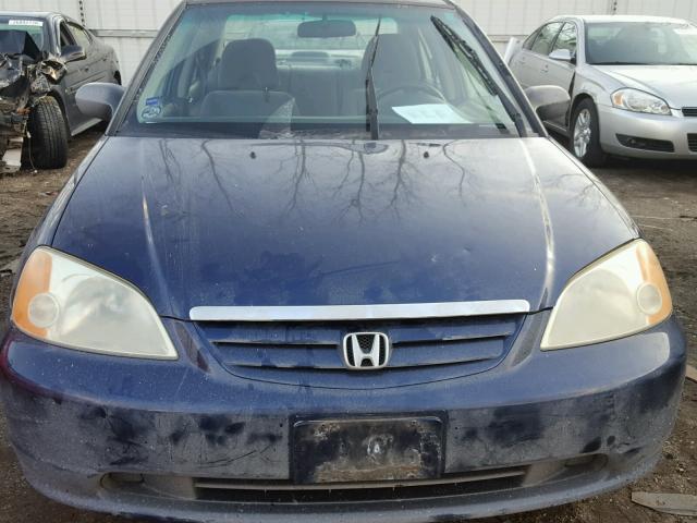 1HGES16573L017164 - 2003 HONDA CIVIC LX BLUE photo 9