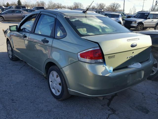 1FAHP34N68W211370 - 2008 FORD FOCUS S/SE GREEN photo 3