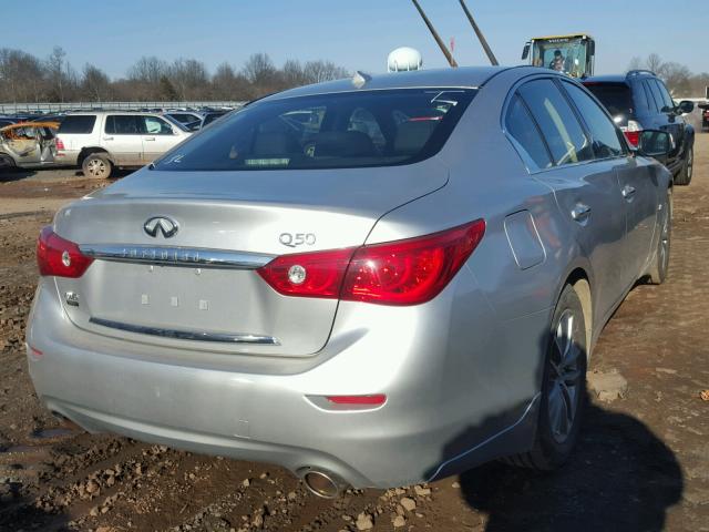 JN1BV7AR4FM392310 - 2015 INFINITI Q50 BASE SILVER photo 4