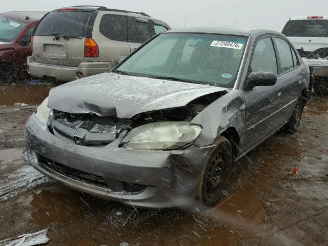 1HGES16355L022395 - 2005 HONDA CIVIC DX V GRAY photo 2