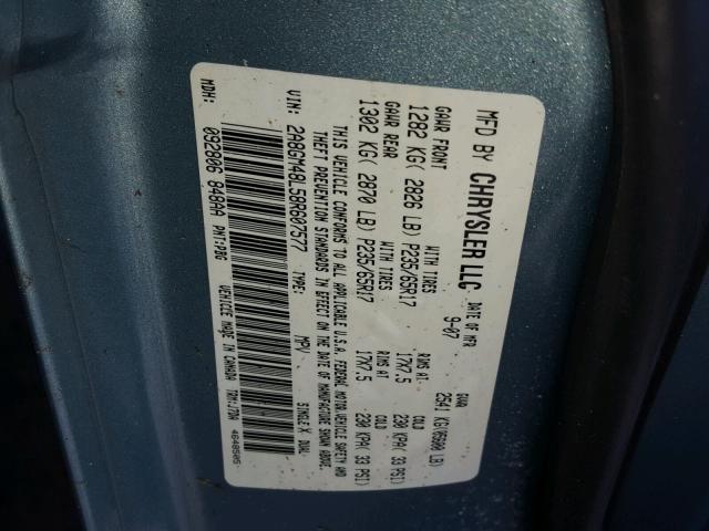 2A8GM48L58R607577 - 2008 CHRYSLER PACIFICA L 绿色 照片 10