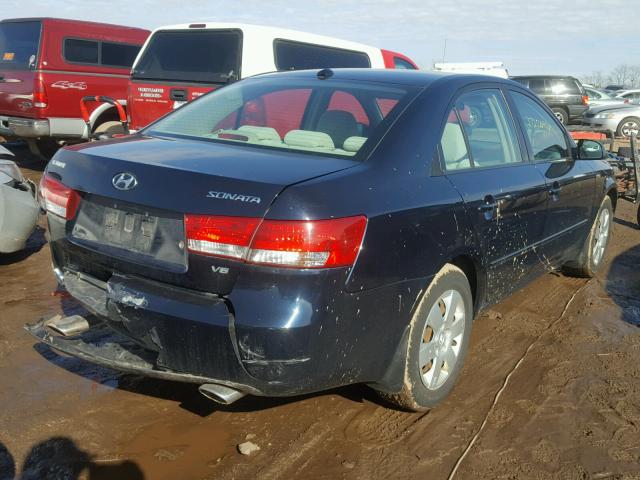 5NPET46F08H378768 - 2008 HYUNDAI SONATA GLS BLUE photo 4