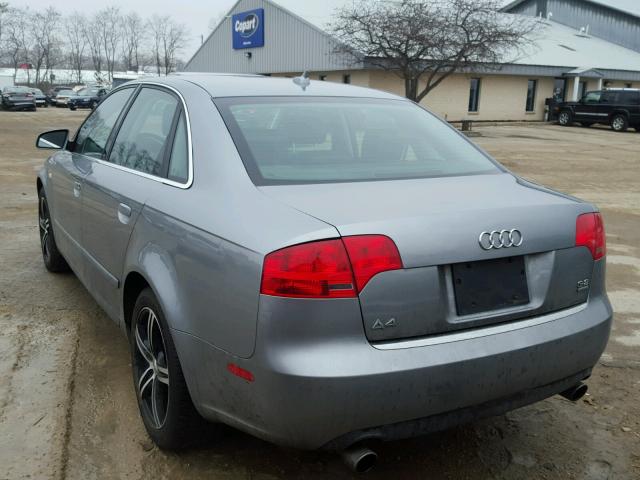 WAUDH78E37A247503 - 2007 AUDI A4 3.2 QUA SILVER photo 3