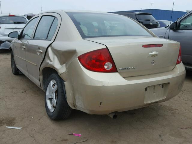 1G1AK55F077202159 - 2007 CHEVROLET COBALT LS GOLD photo 3