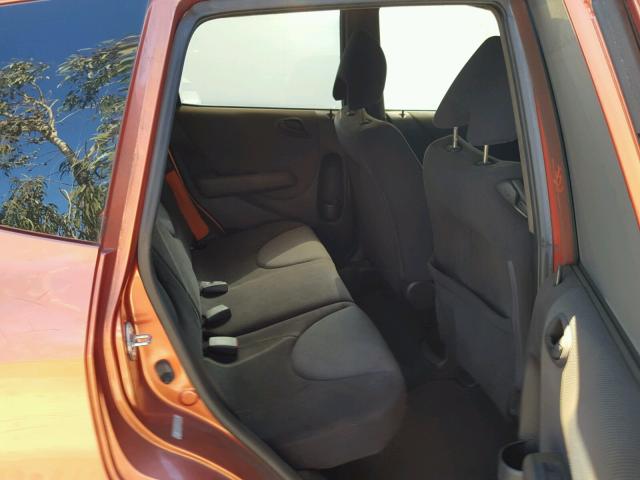 JHMGD38647S039975 - 2007 HONDA FIT S ORANGE photo 6