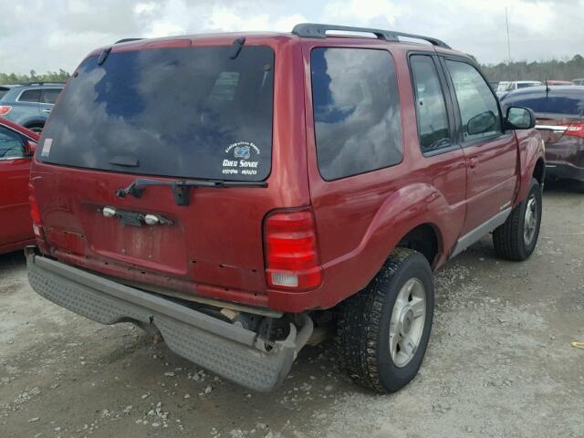 1FMYU60E02UB54284 - 2002 FORD EXPLORER S RED photo 4