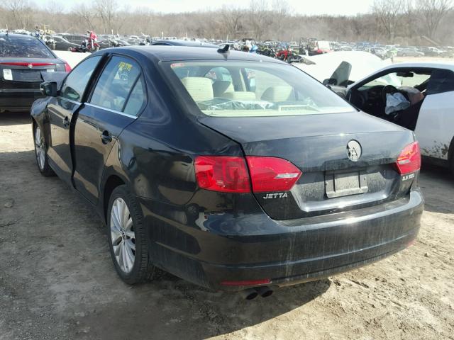 3VWLX7AJ8CM328273 - 2012 VOLKSWAGEN JETTA SEL BLACK photo 3