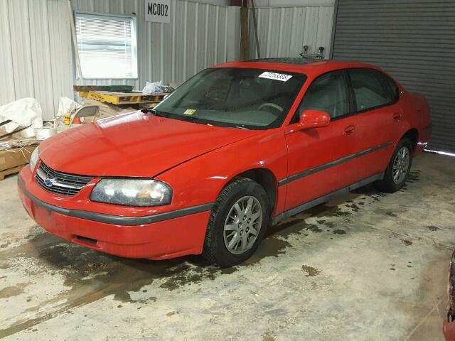 2G1WF52EX49450077 - 2004 CHEVROLET IMPALA RED photo 2