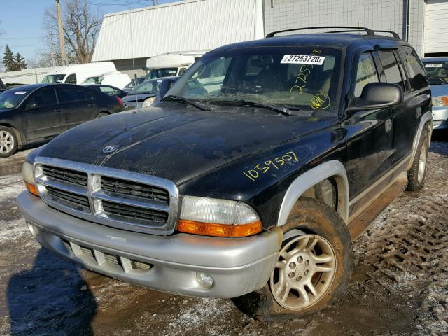 1B4HS58Z62F103384 - 2002 DODGE DURANGO SL BLACK photo 2