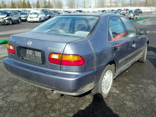 1HGEG8555SL066809 - 1995 HONDA CIVIC LX BLUE photo 4