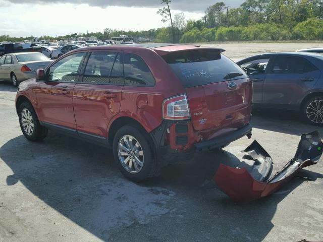 2FMDK38C09BA73467 - 2009 FORD EDGE SEL RED photo 3