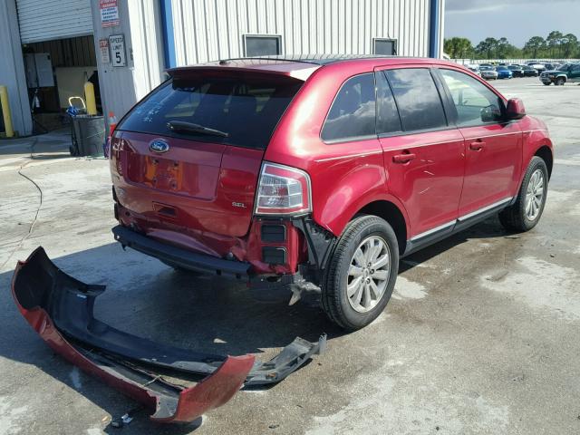 2FMDK38C09BA73467 - 2009 FORD EDGE SEL RED photo 4