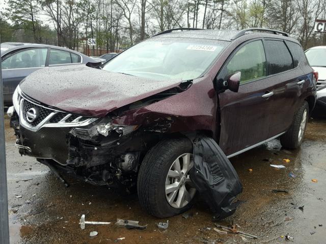 JN8AZ1MU4EW421564 - 2014 NISSAN MURANO S MAROON photo 2