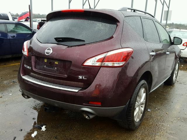 JN8AZ1MU4EW421564 - 2014 NISSAN MURANO S MAROON photo 4