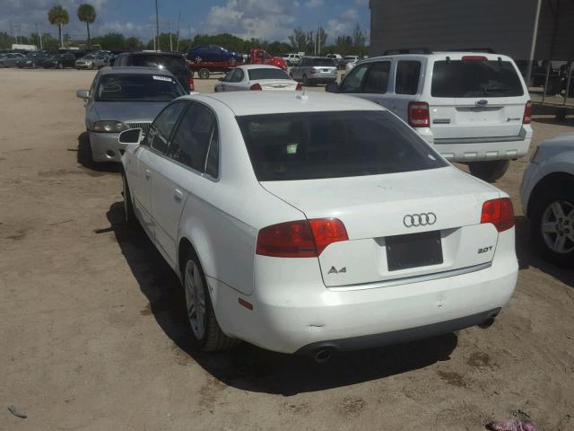 WAUAF78E37A131453 - 2007 AUDI A4 2 WHITE photo 3