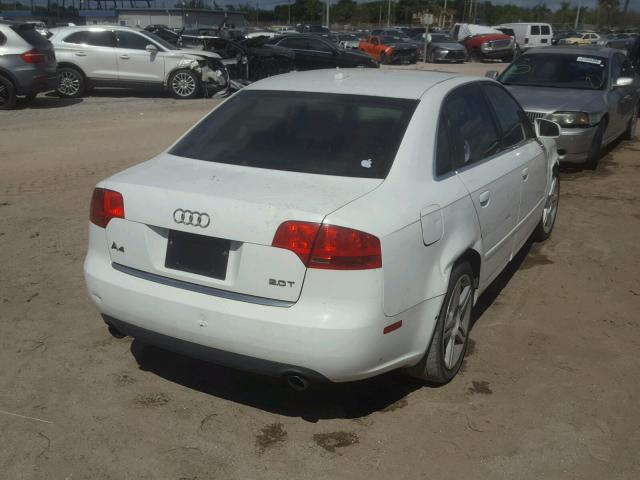 WAUAF78E37A131453 - 2007 AUDI A4 2 WHITE photo 4