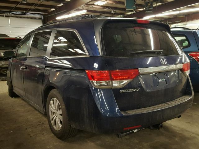 5FNRL5H60EB107093 - 2014 HONDA ODYSSEY EX BLUE photo 3