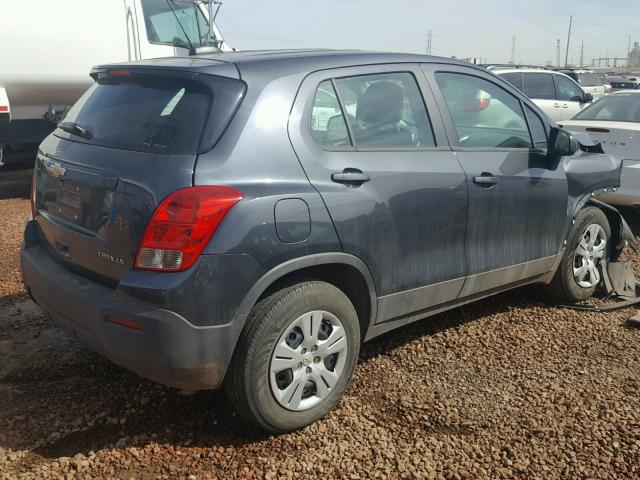 3GNCJKSB7GL268276 - 2016 CHEVROLET TRAX LS GRAY photo 4