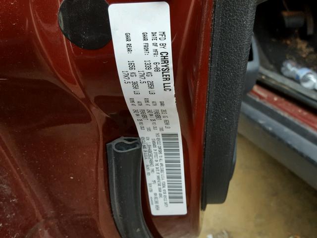 1J8HH48K58C240043 - 2008 JEEP COMMANDER MAROON photo 10