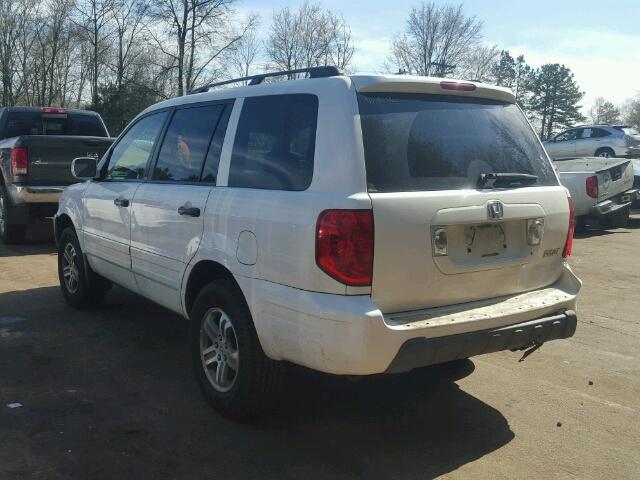 2HKYF18524H509099 - 2004 HONDA PILOT EXL WHITE photo 3