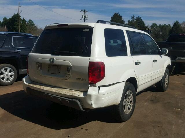 2HKYF18524H509099 - 2004 HONDA PILOT EXL WHITE photo 4