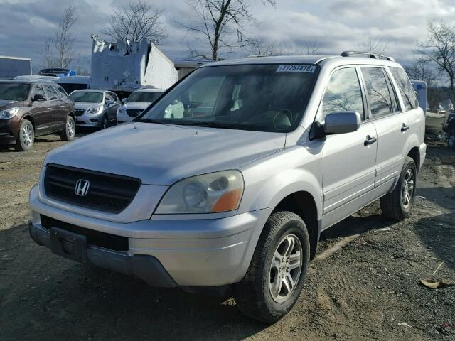 2HKYF18623H608075 - 2003 HONDA PILOT EXL SILVER photo 2