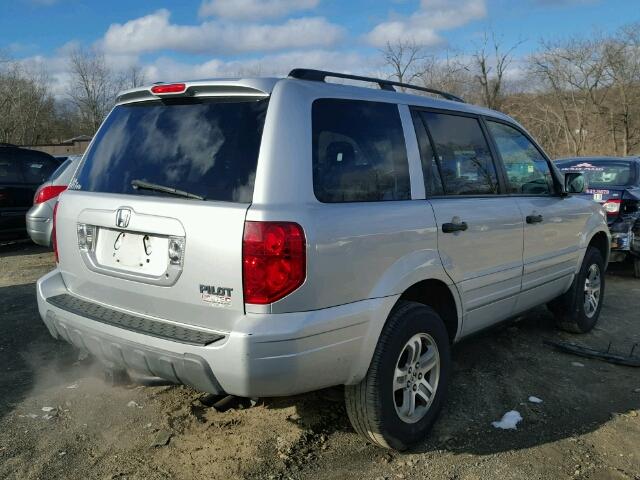 2HKYF18623H608075 - 2003 HONDA PILOT EXL SILVER photo 4