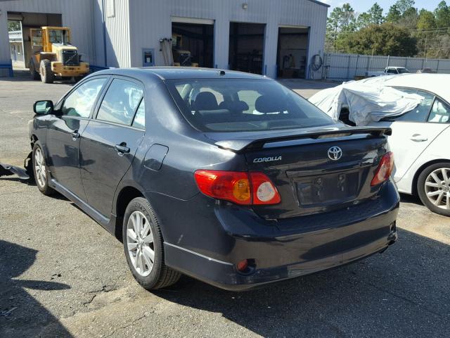 1NXBU4EE9AZ341542 - 2010 TOYOTA COROLLA BA BLACK photo 3