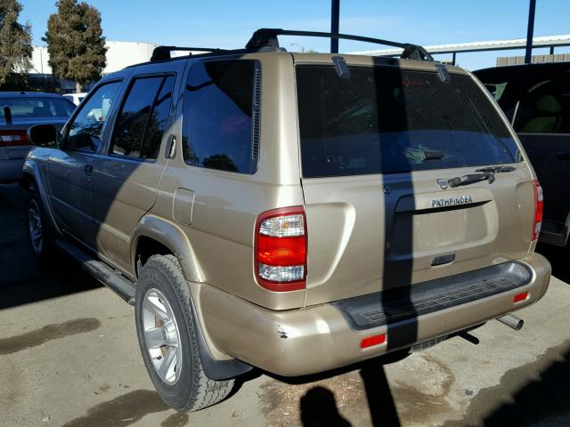 JN8DR09Y52W726053 - 2002 NISSAN PATHFINDER BEIGE photo 3