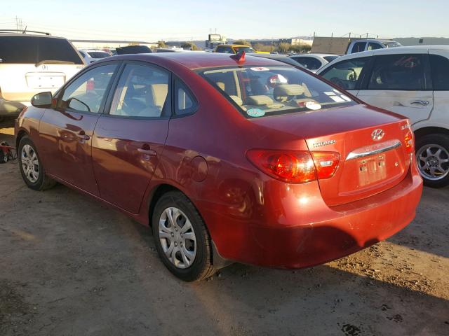 KMHDU4AD3AU047981 - 2010 HYUNDAI ELANTRA BL RED photo 3