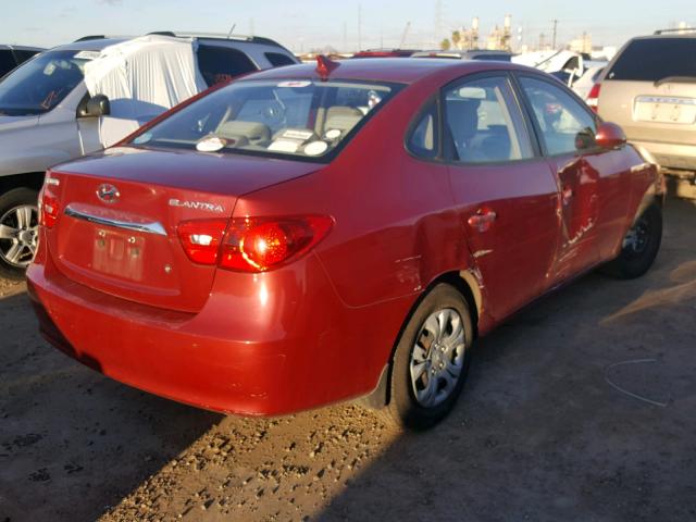 KMHDU4AD3AU047981 - 2010 HYUNDAI ELANTRA BL RED photo 4